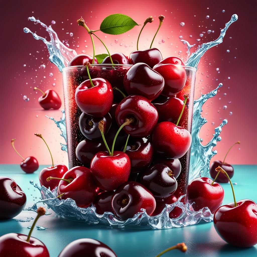 Cherry Cola Splash Art Advertisement