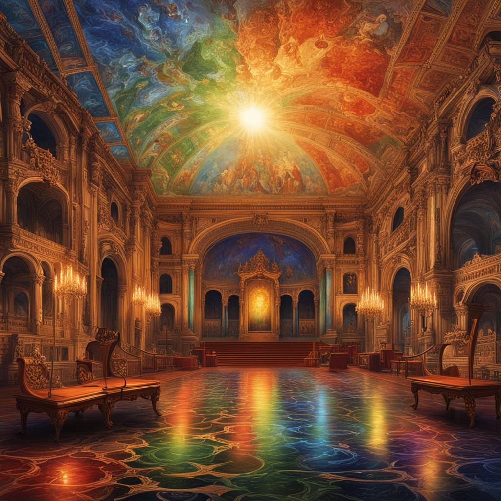 Bioluminescent Concert with Mystical Light Reflections