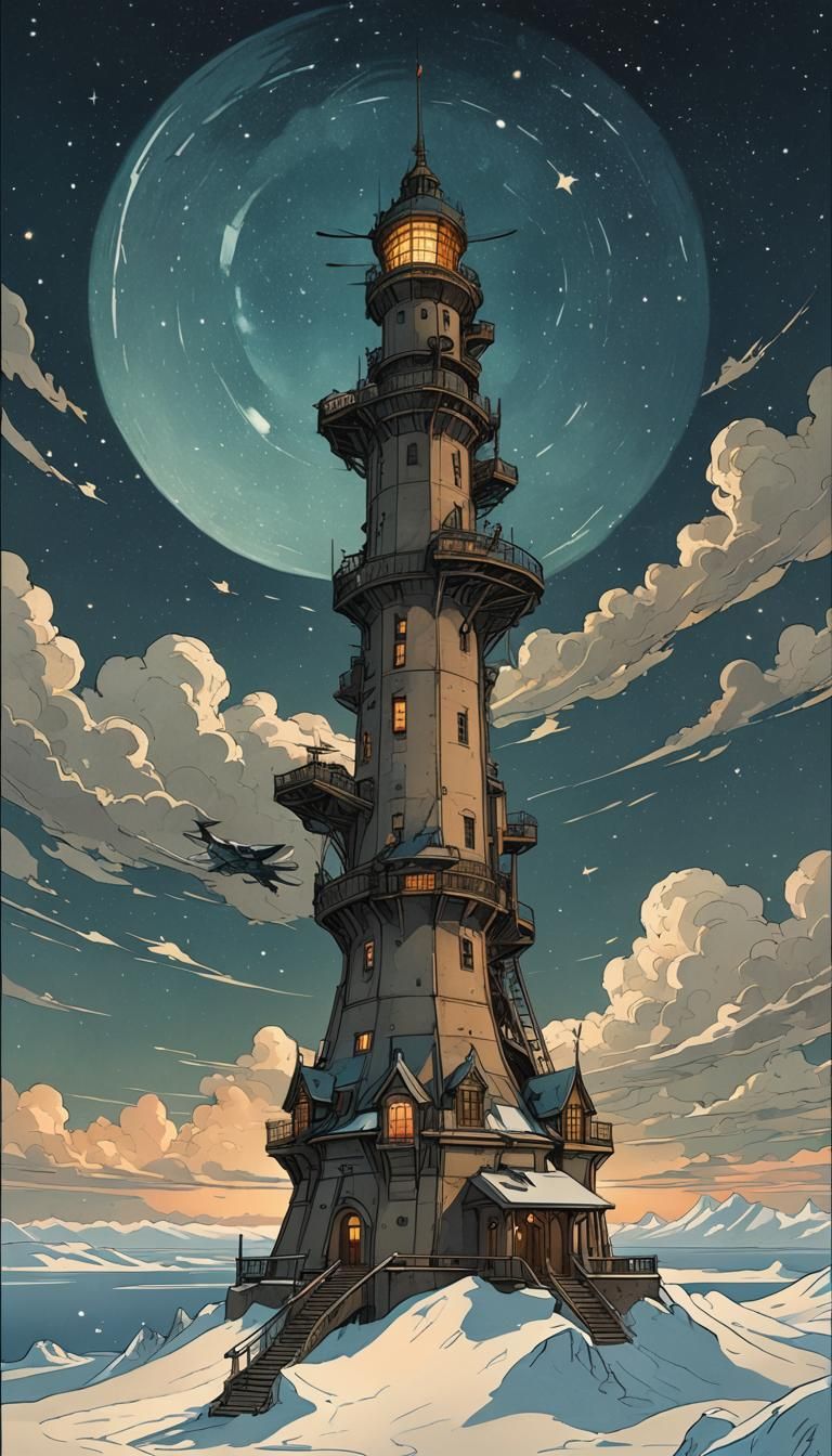 Arctic Air Tower in Art Nouveau Style