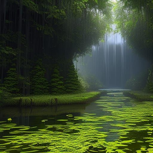 Flooded Bone Maze Concept Art in Photorealistic Style