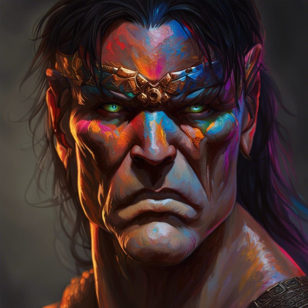 Hyperrealistic Conan the Barbarian Splash Art