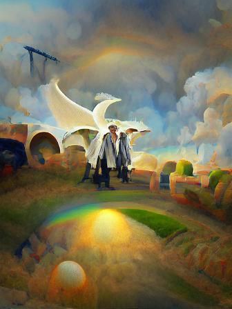 Good Omens Inspired Oil Painting with Volumetric Lighting