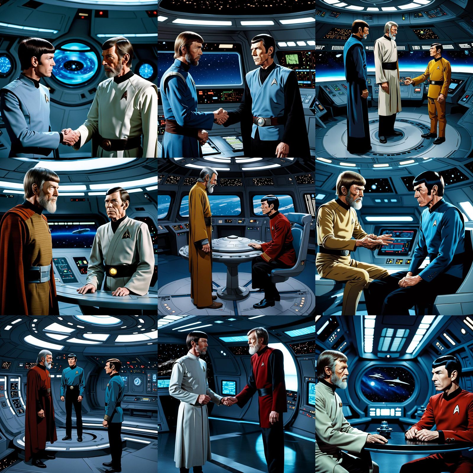 Obi-Wan Kenobi Meets Spock on the Enterprise