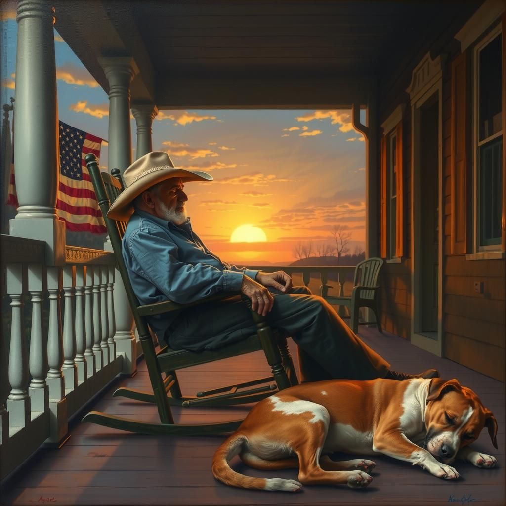 Peaceful Sunset Nap on the Porch