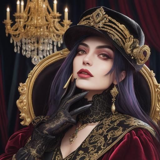 Vampire in Hat: Avant-Garde Portrait in Expressive Style