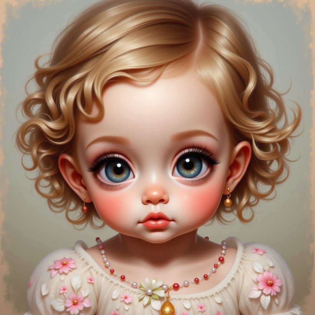 Innocent Child Portrait in Impressionistic Style