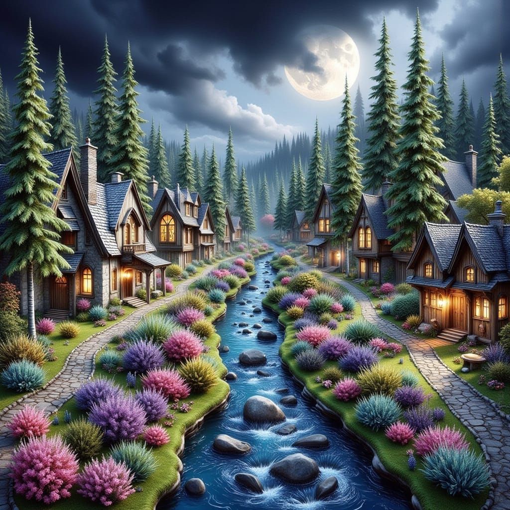 Enchanted Forest at Twilight: Whispers of a Serene Woodland