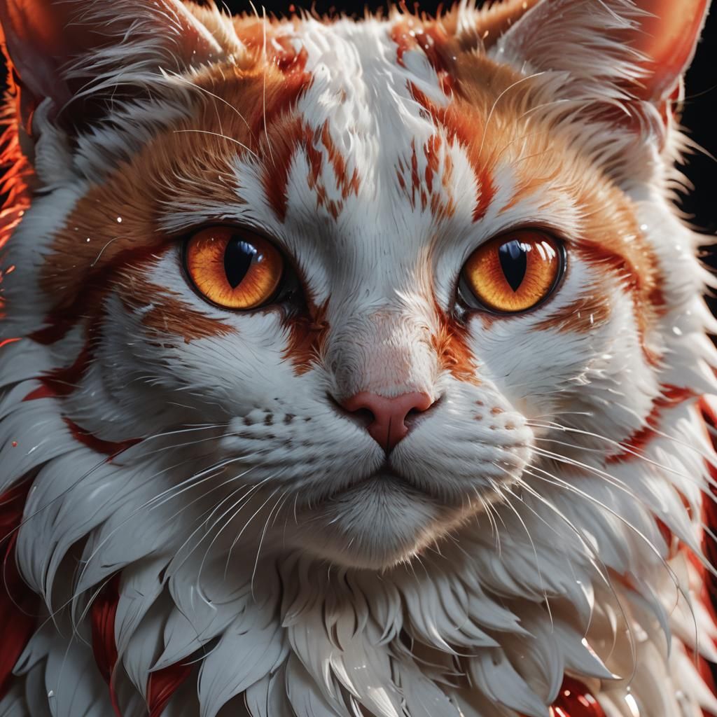 Glowing Cat Portrait in Hyperdetailed Digital Art