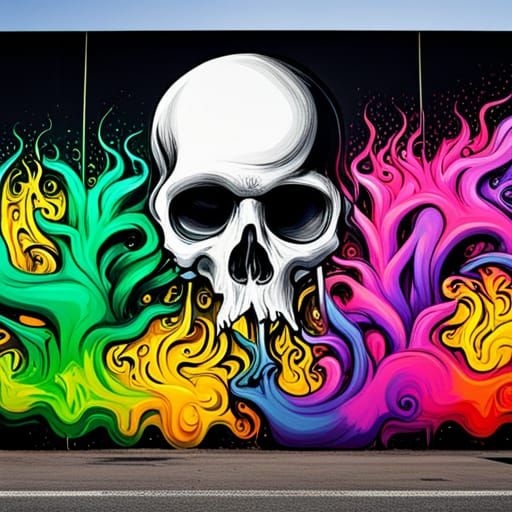 Colorful Graffiti Street Art in Splash Art Style