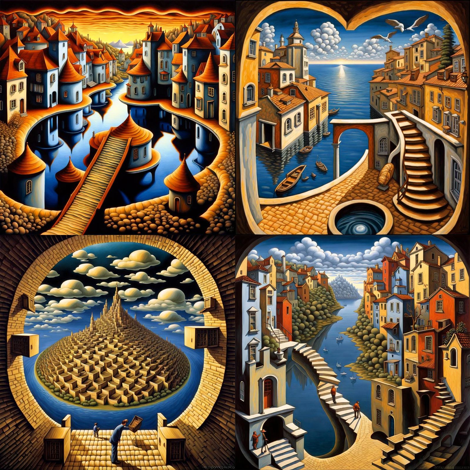 Surreal Optical Illusion in Hyperrealistic Style