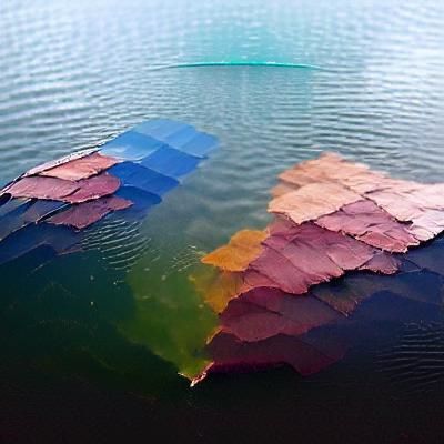 Vibrant Color Gradient in a Serene Lake