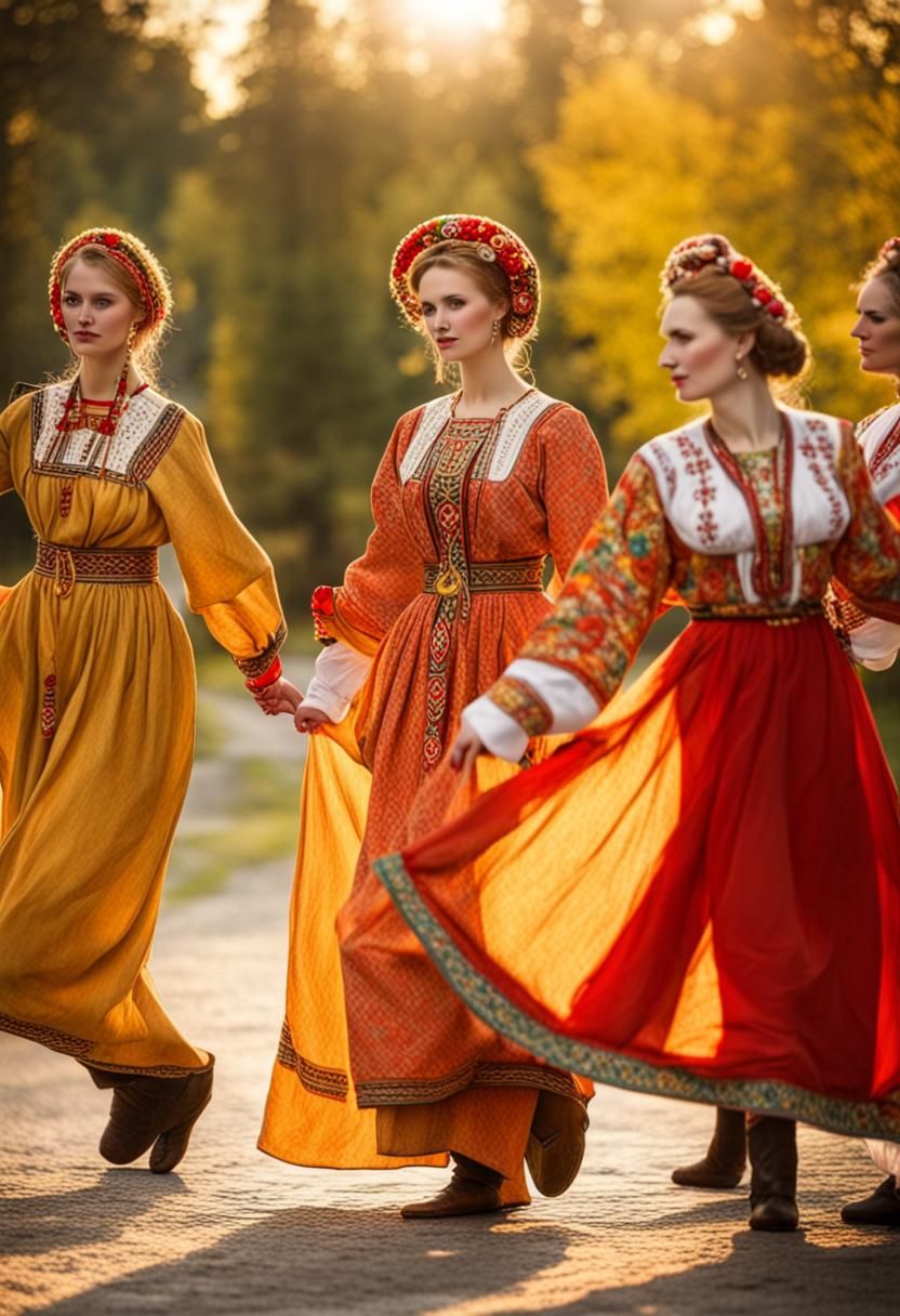 Traditional slavic dresses