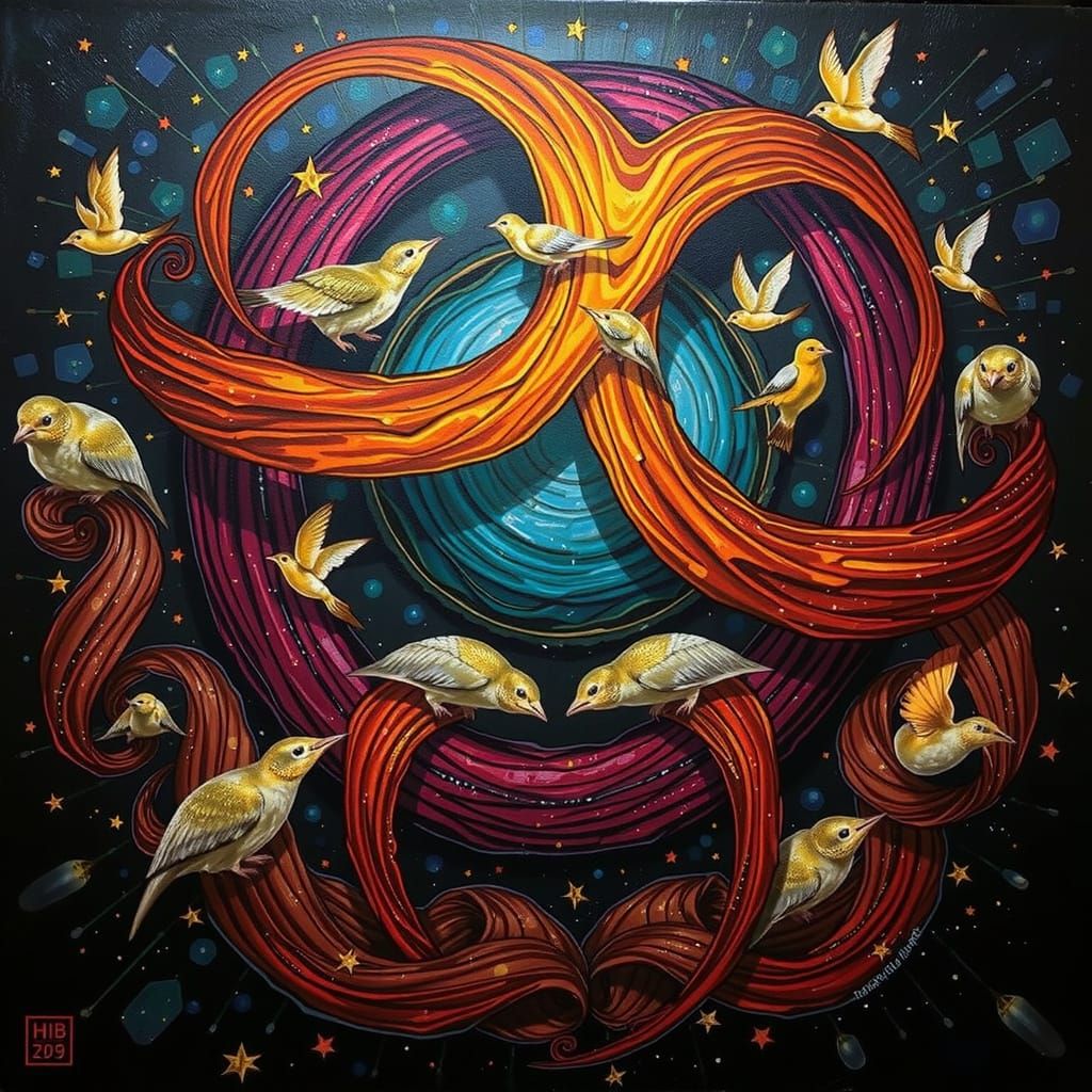 Abstract Smooth Line Art Composition