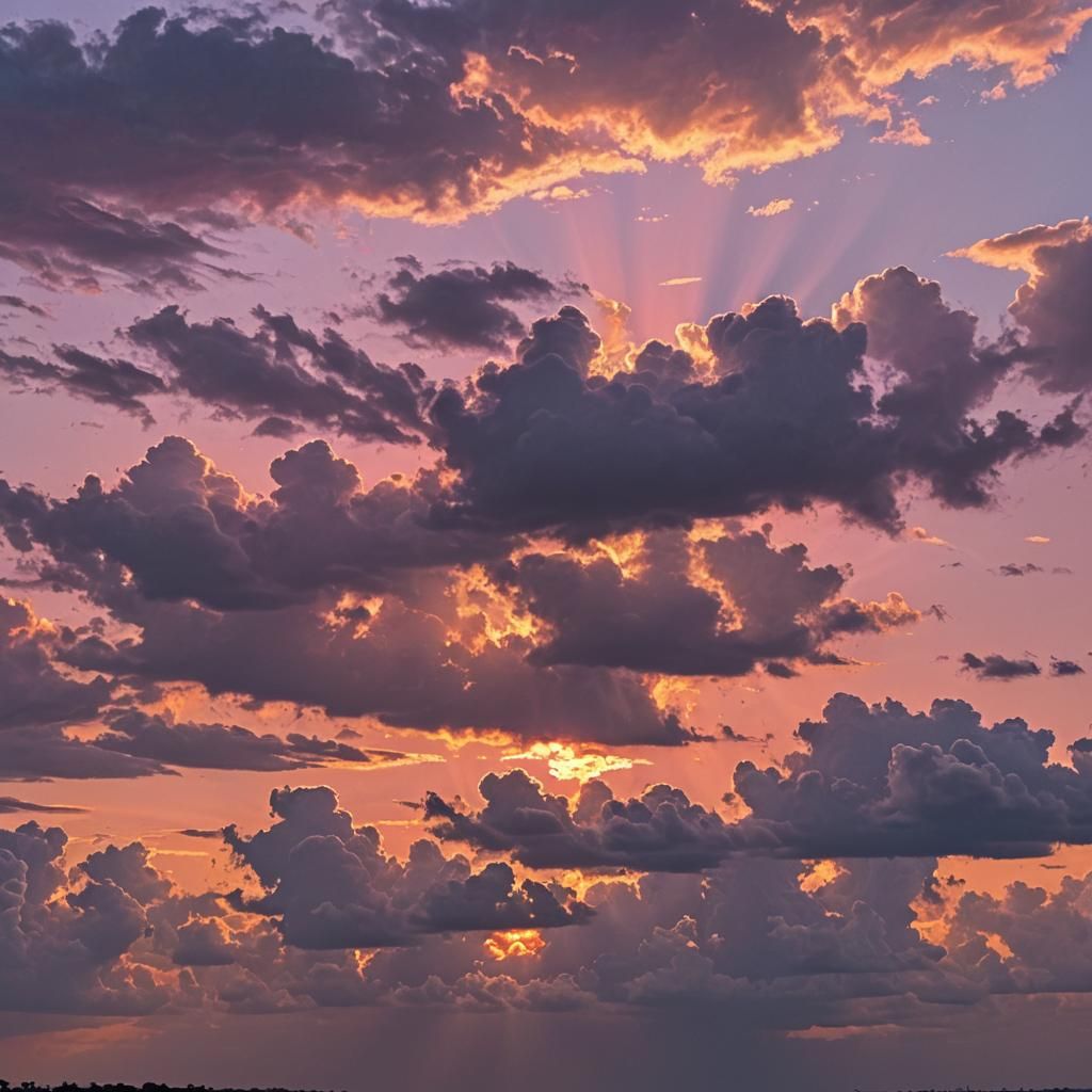 Anime Sunset Over the Horizon: 3D Render