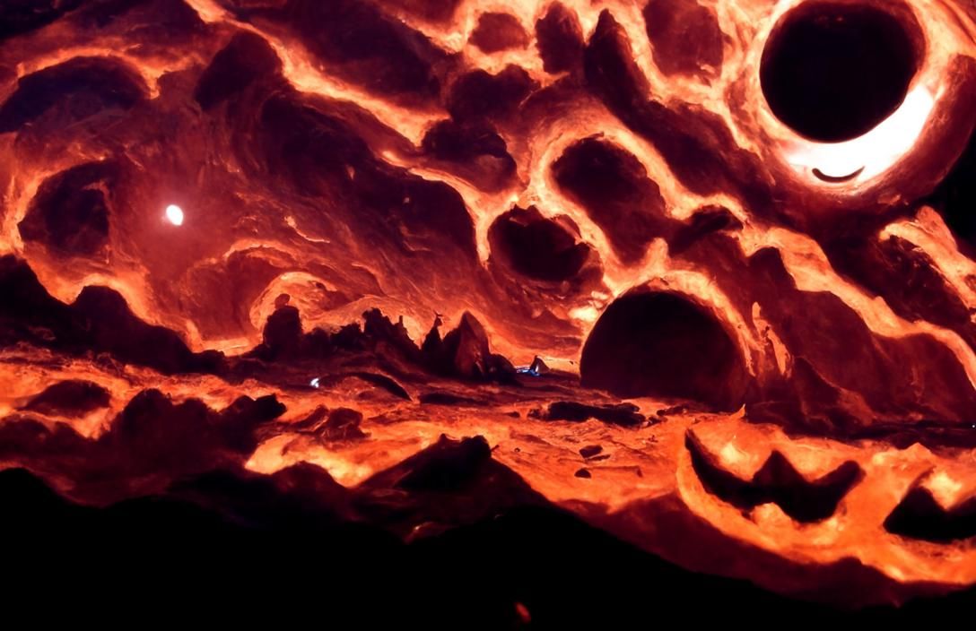 Halloween Jack-o'-Lantern on Red Planet in Cel-Shading