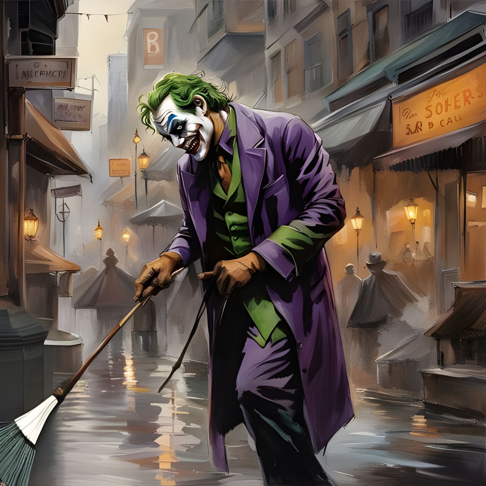 The joker, cleaning the streets of Gotham