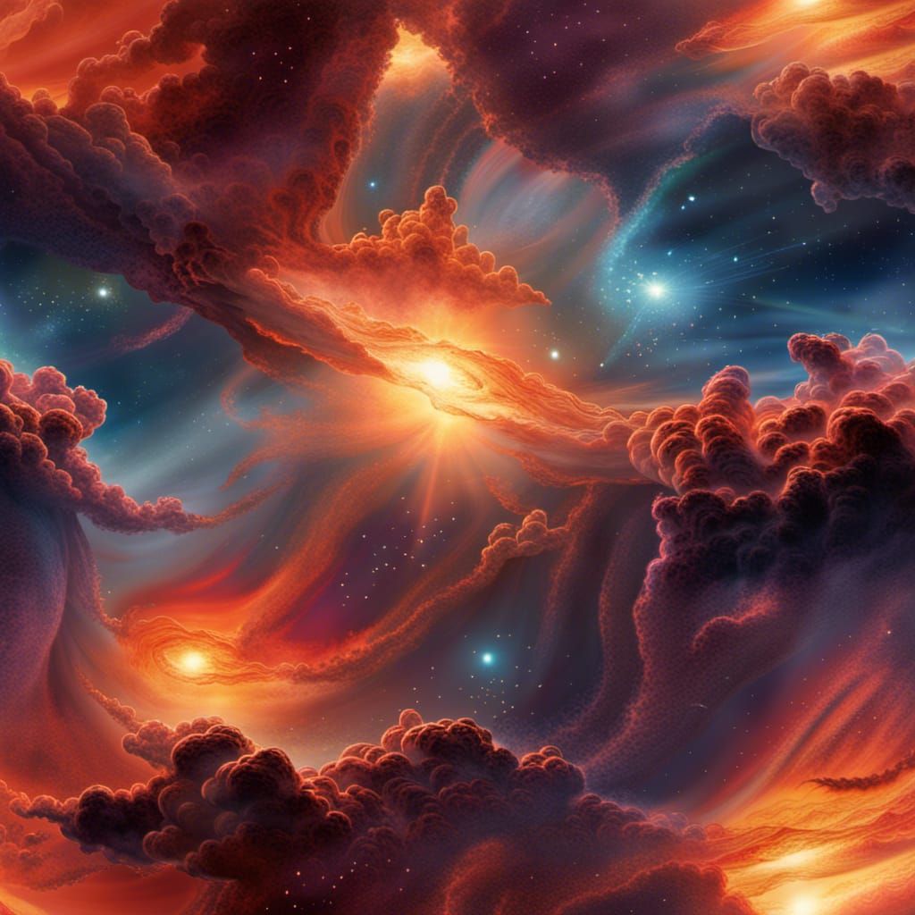 Detailed Nebula Sunset in a Fantasy Style
