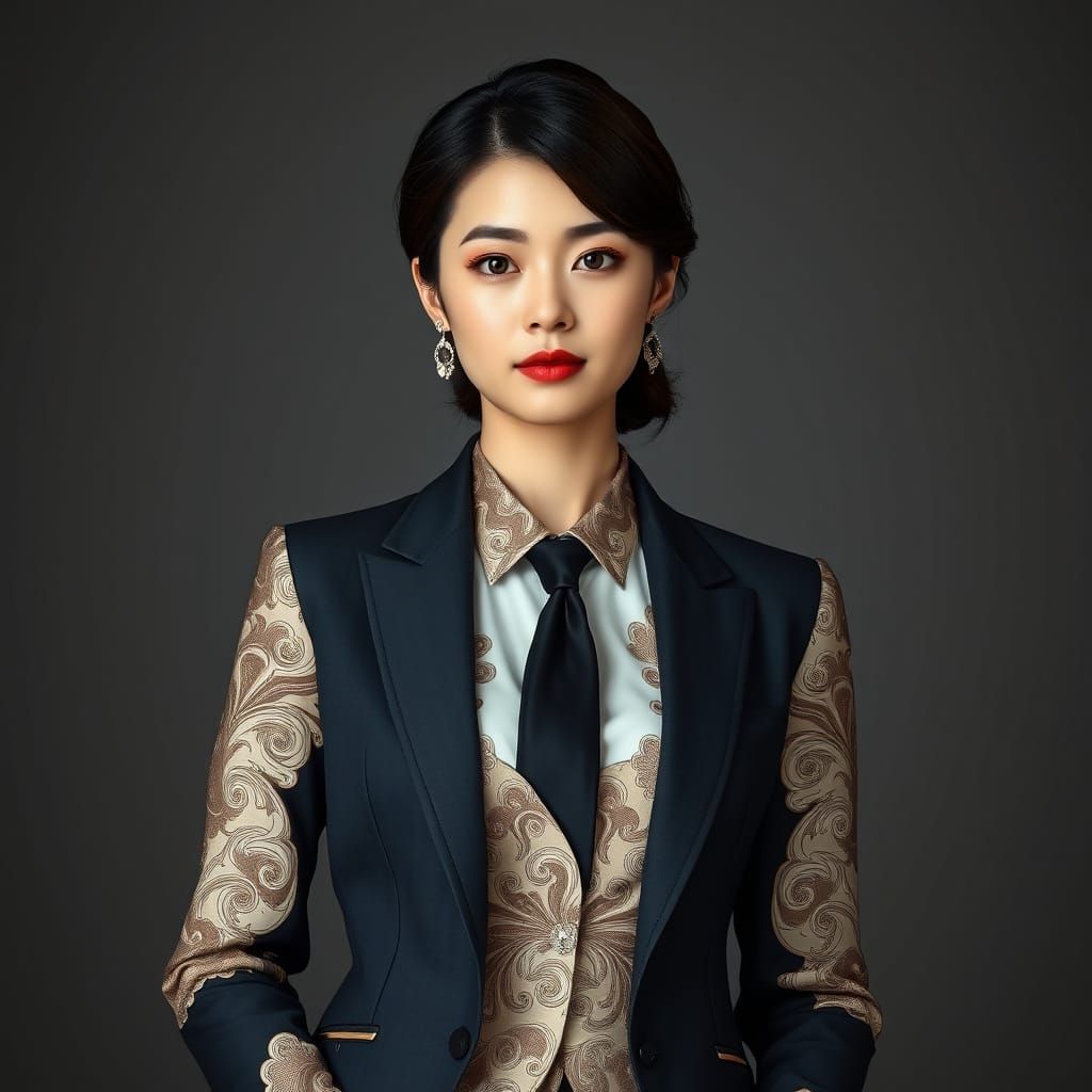 Elegant Female Lawyer in Intricate Pop Surrealism Style