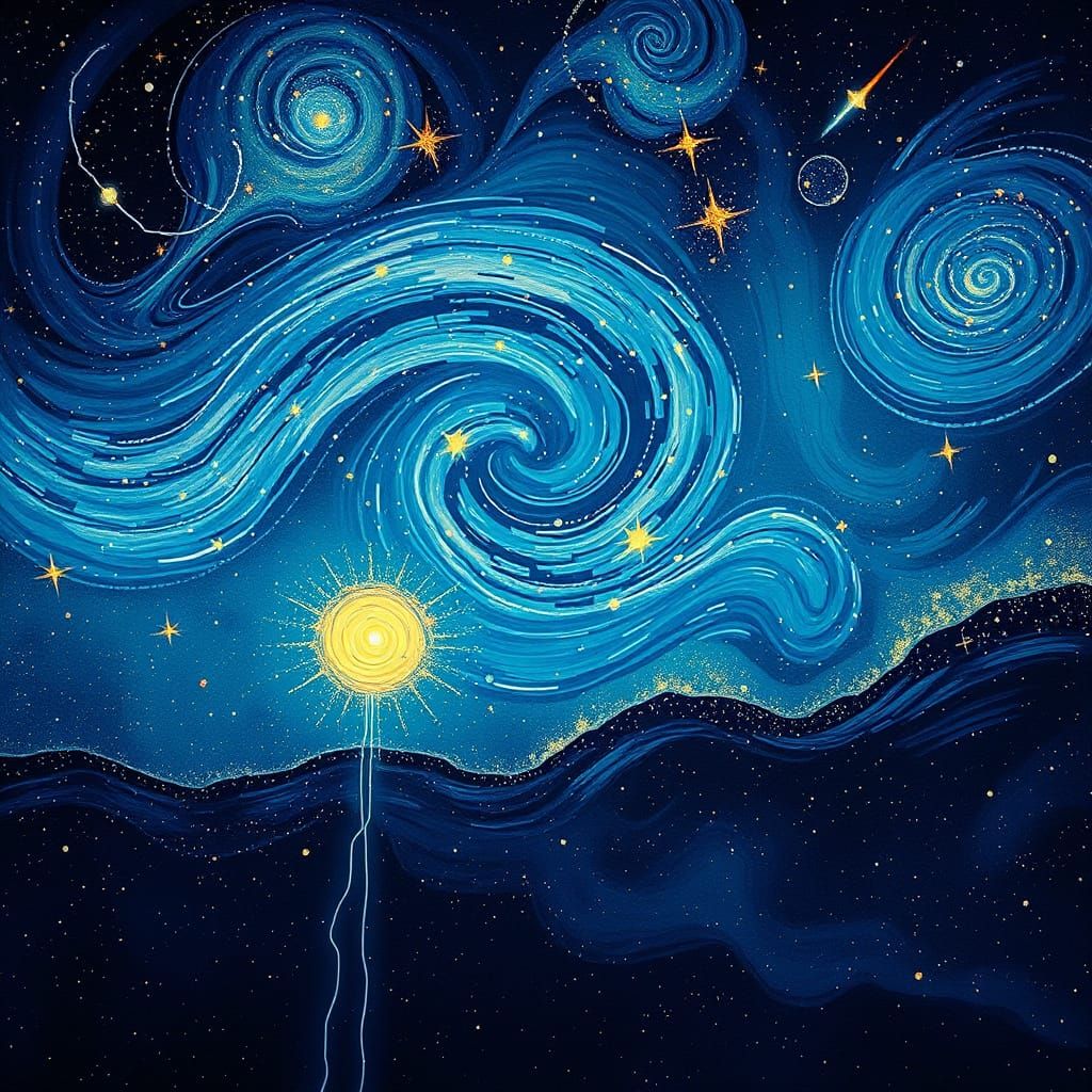 Galactic Dreams in Vibrant Brushstrokes