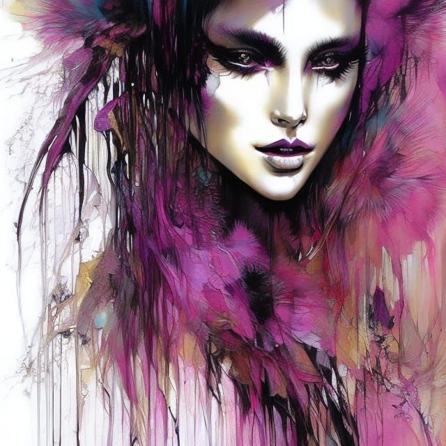 Elegant French Woman in Gothic Art Style