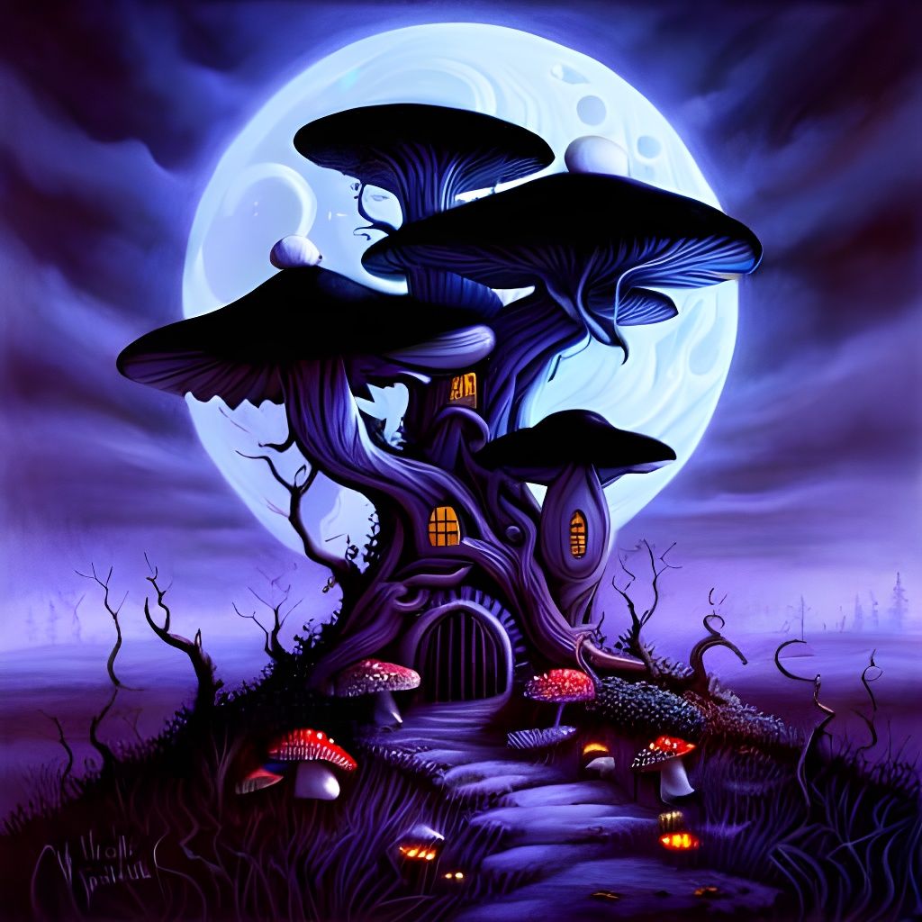 Moonlit mushrooms
