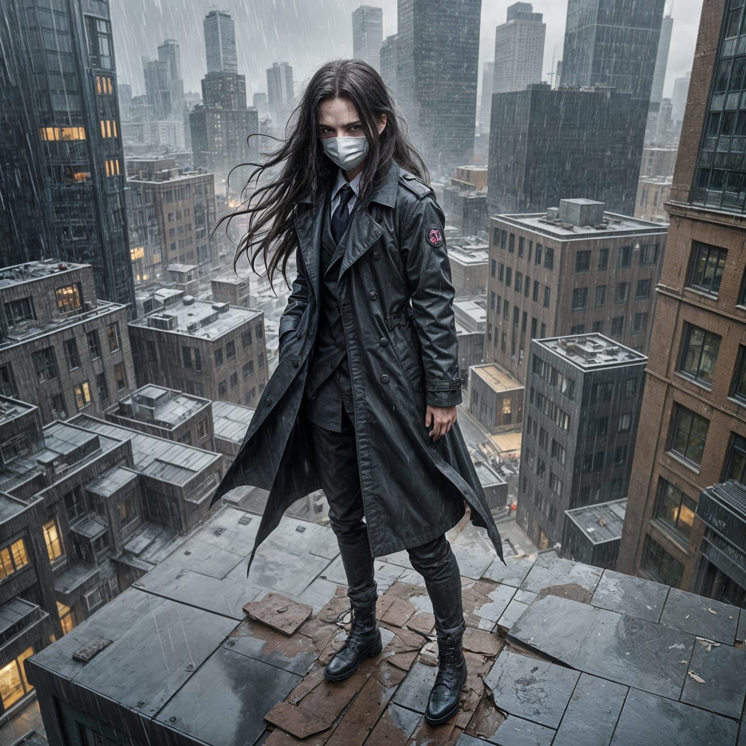 Mysterious Figure in a Stormy Night