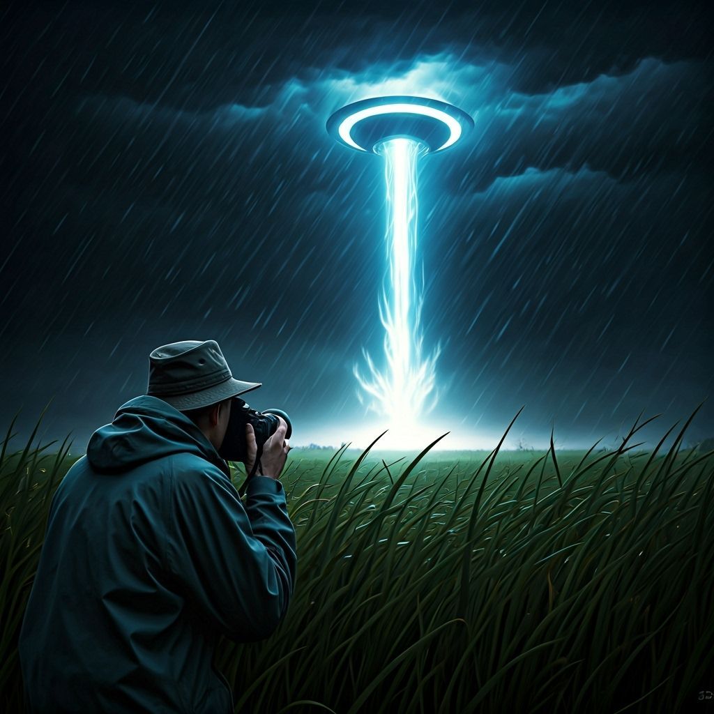 Photographer Witnesses Alien Landing on Stormy Night