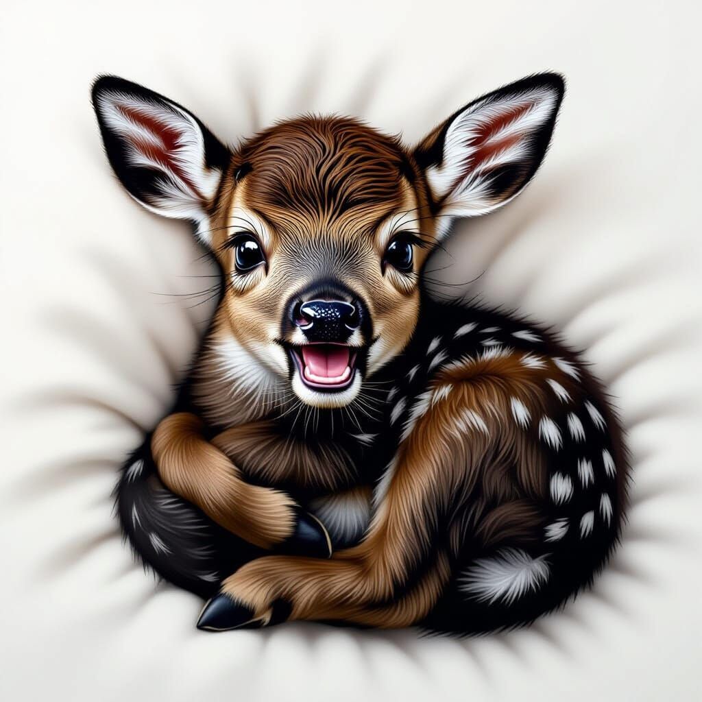 A black deer baby