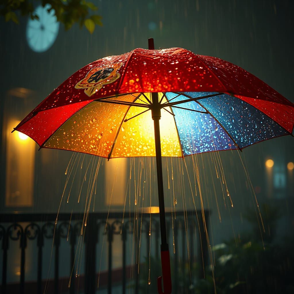 Umbrella in Rainy Day Radiance