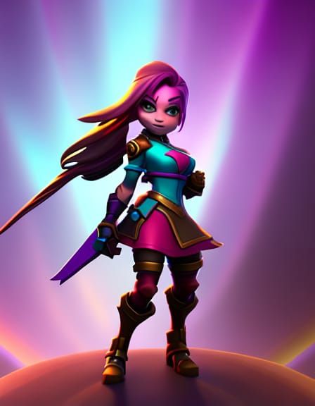 Jinx from League of Legends in Pixar Style