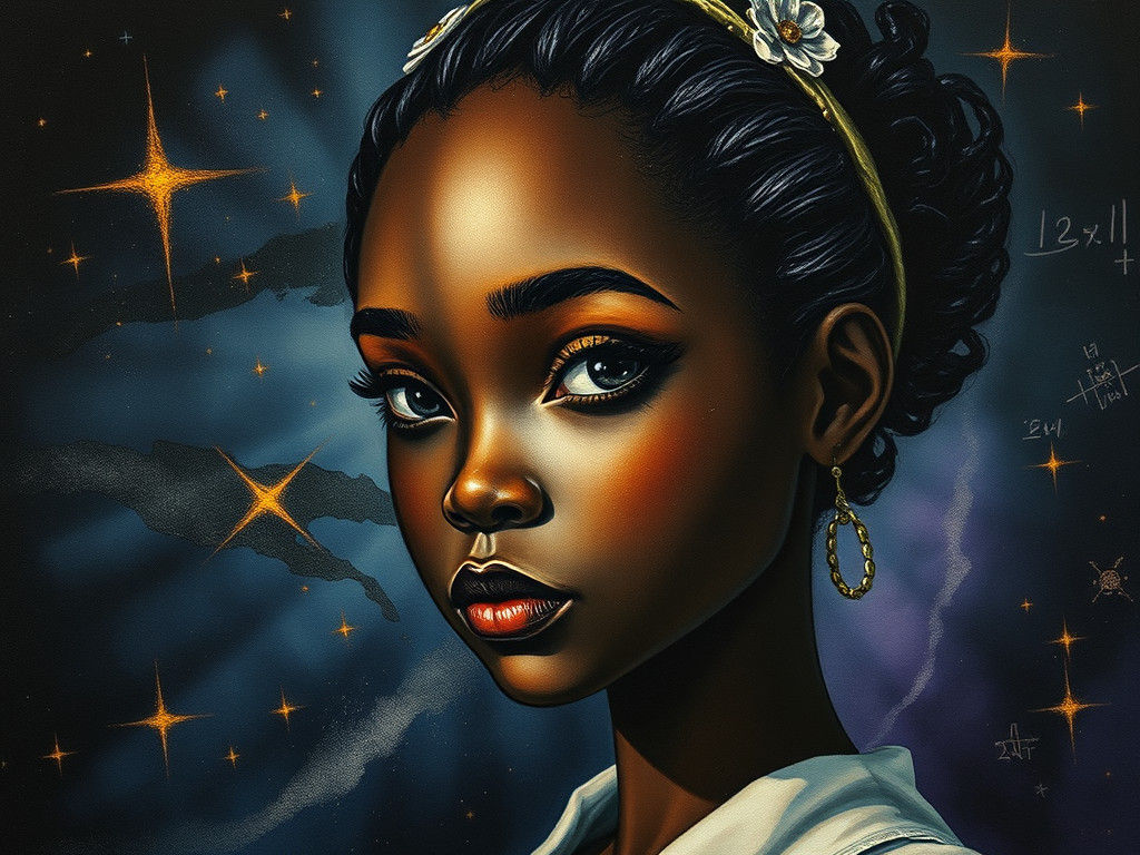 African Princess Doll Portrait in Dark Surrealism