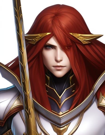 Fierce Redhead Templar Knight in Hyperdetailed Portrait