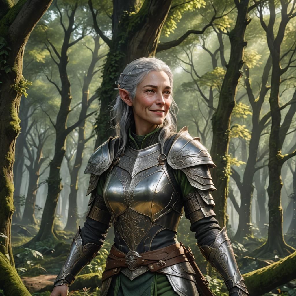 Half-Elf Paladin's Joyful Life, Fantasy Concept Art