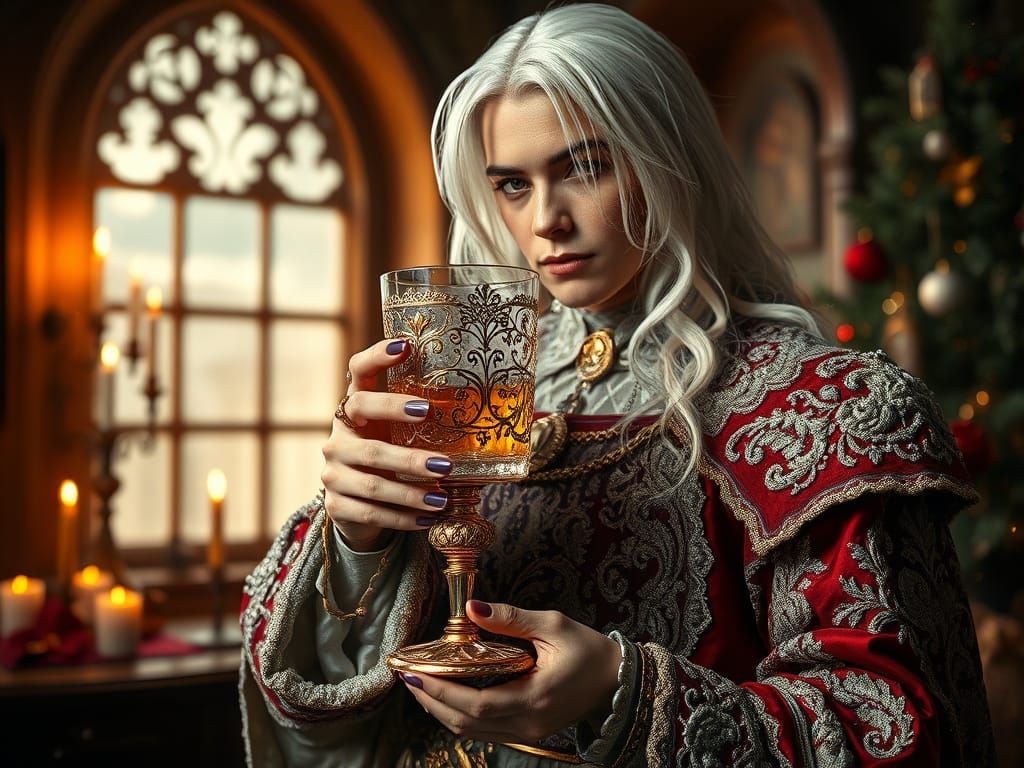 Medieval Holiday Icon Jamin Sips Poison Stardust
