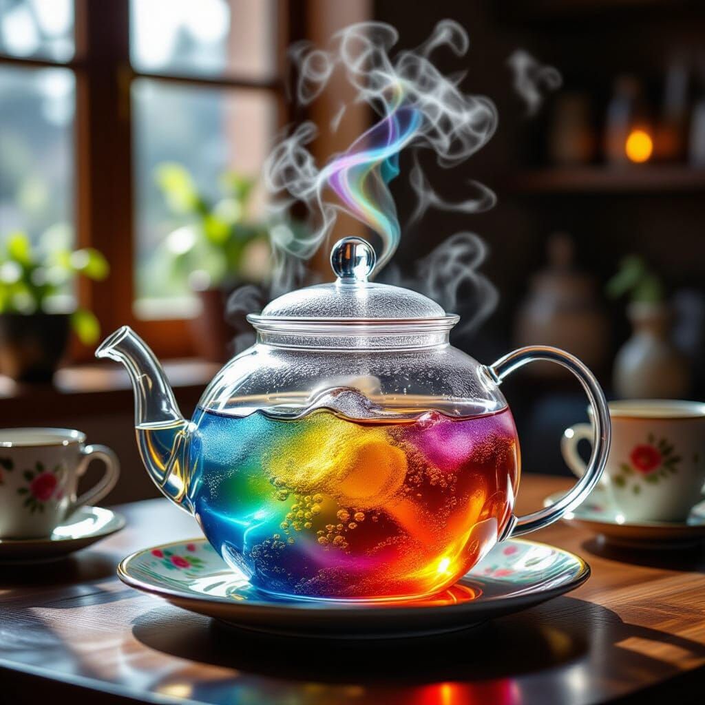 Rainbow Soda Teapot with Volumetric Steam