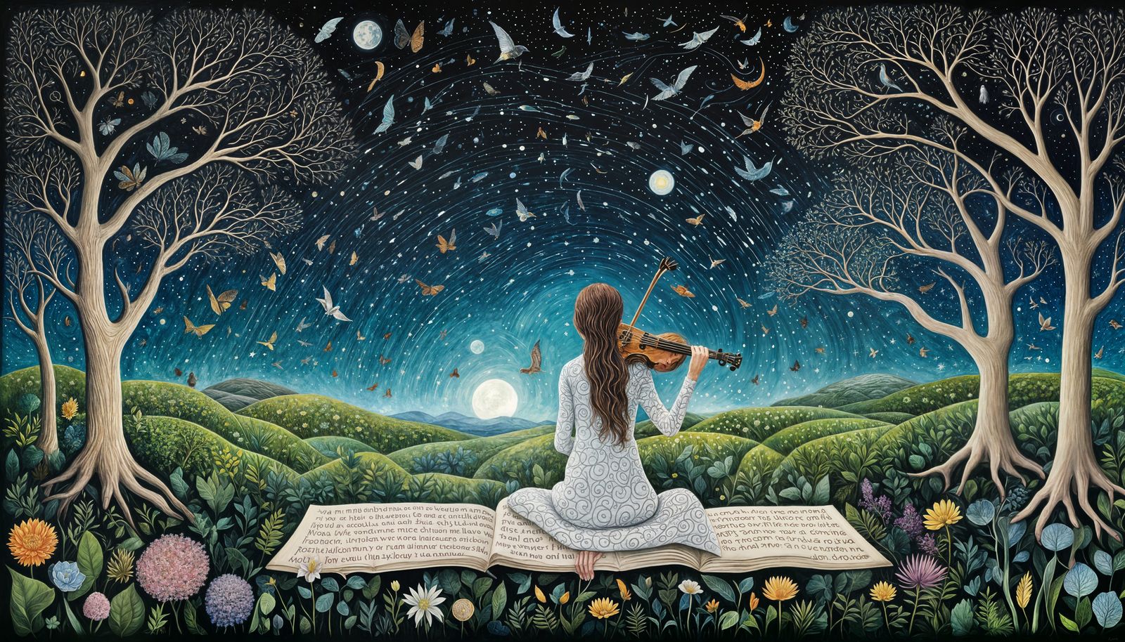 Cosmic Bio Art Collage in Vibrant Digital Style