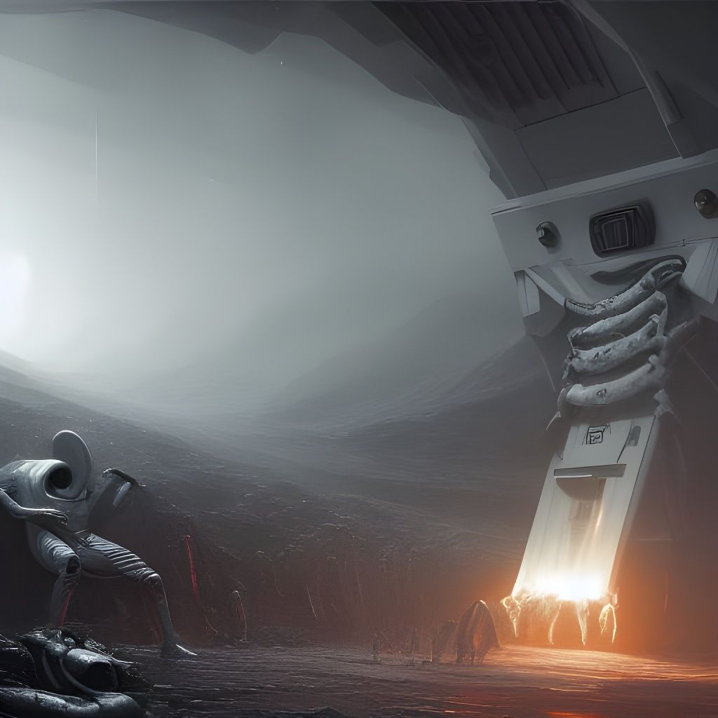 Presidential Alert: Xenomorph on Moonbase in Dark Fantasy Ar...