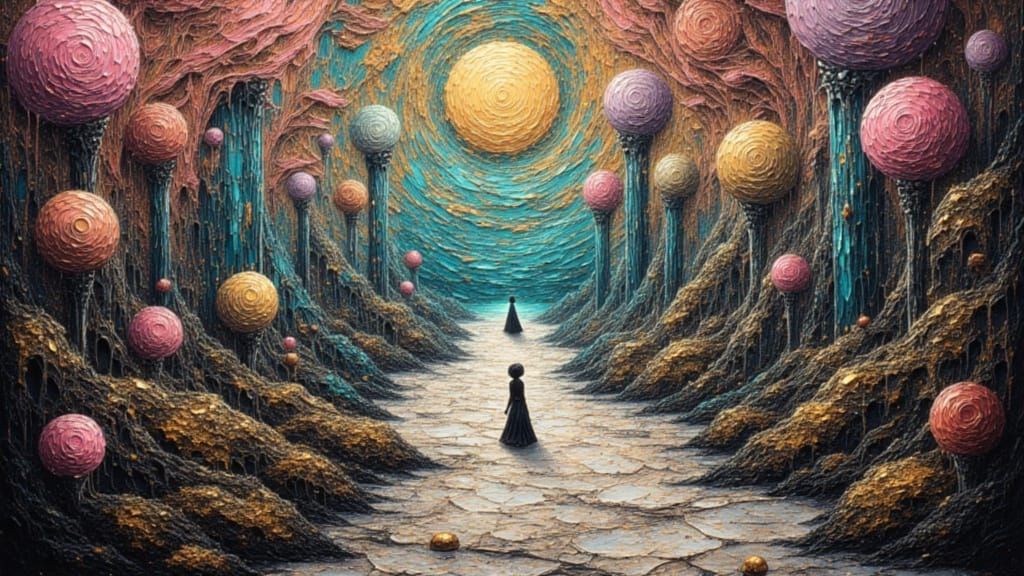 Surreal Dreamscape with Floating Islands and Cosmic Skies