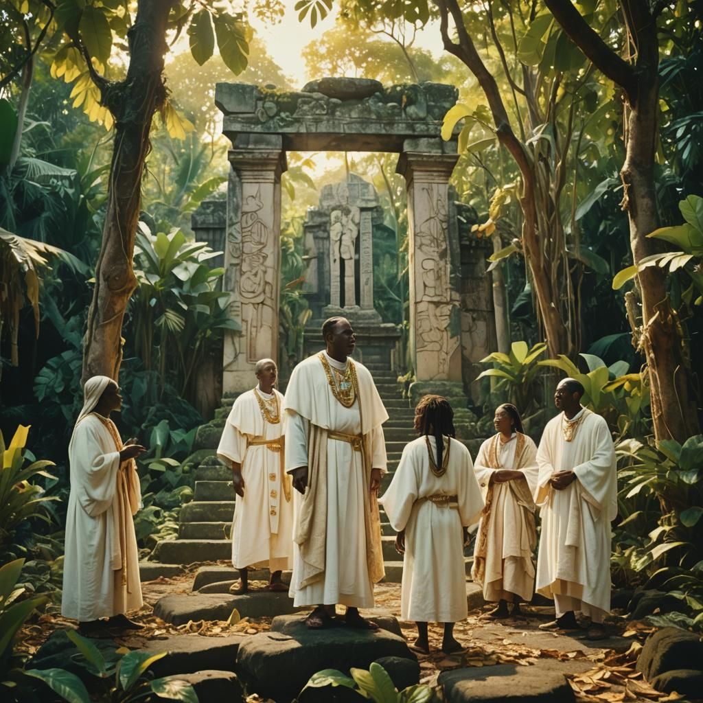 Caribbean Ancestors Gather in Fauvist Style