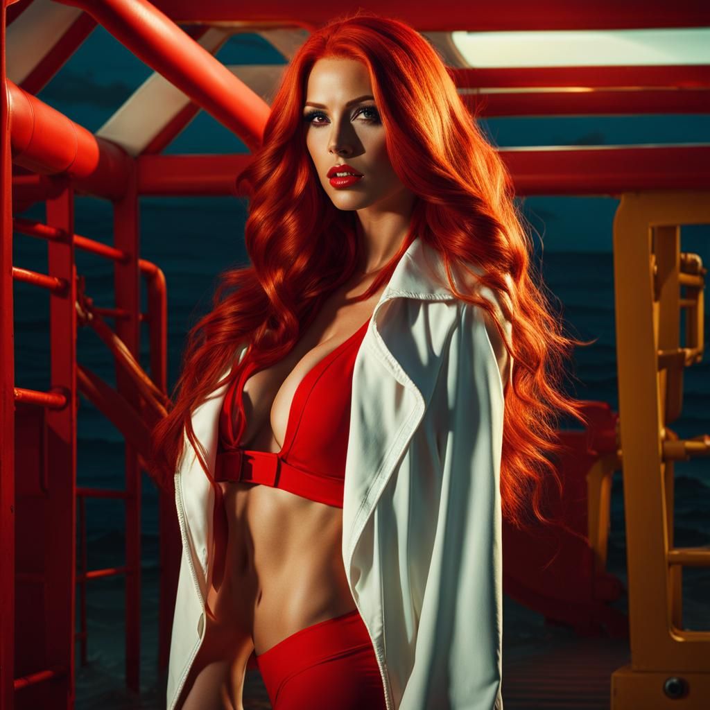 Lifeguard with Red Hair: Digital Matte Painting