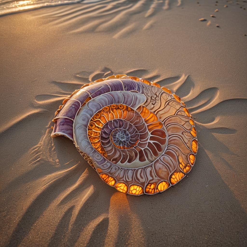 Nautilus Shell Mandala at Sunset, Peter Lik Style