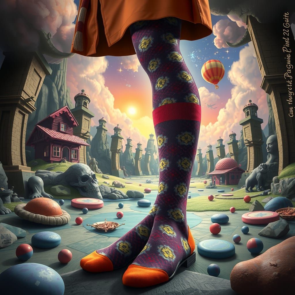 Gulliver's Socks in a Surreal Setting