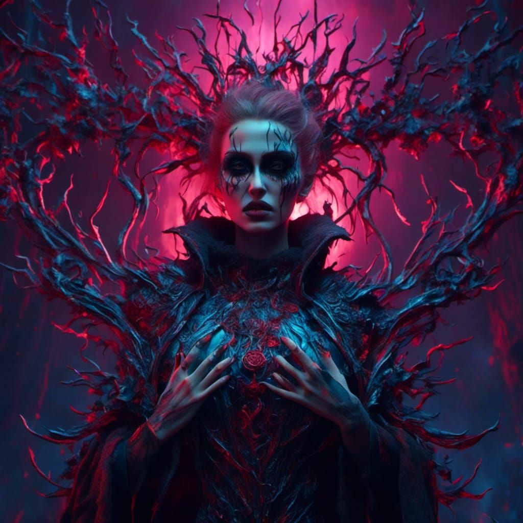 Woman with Torn Jacket: Detailed Matte Painting