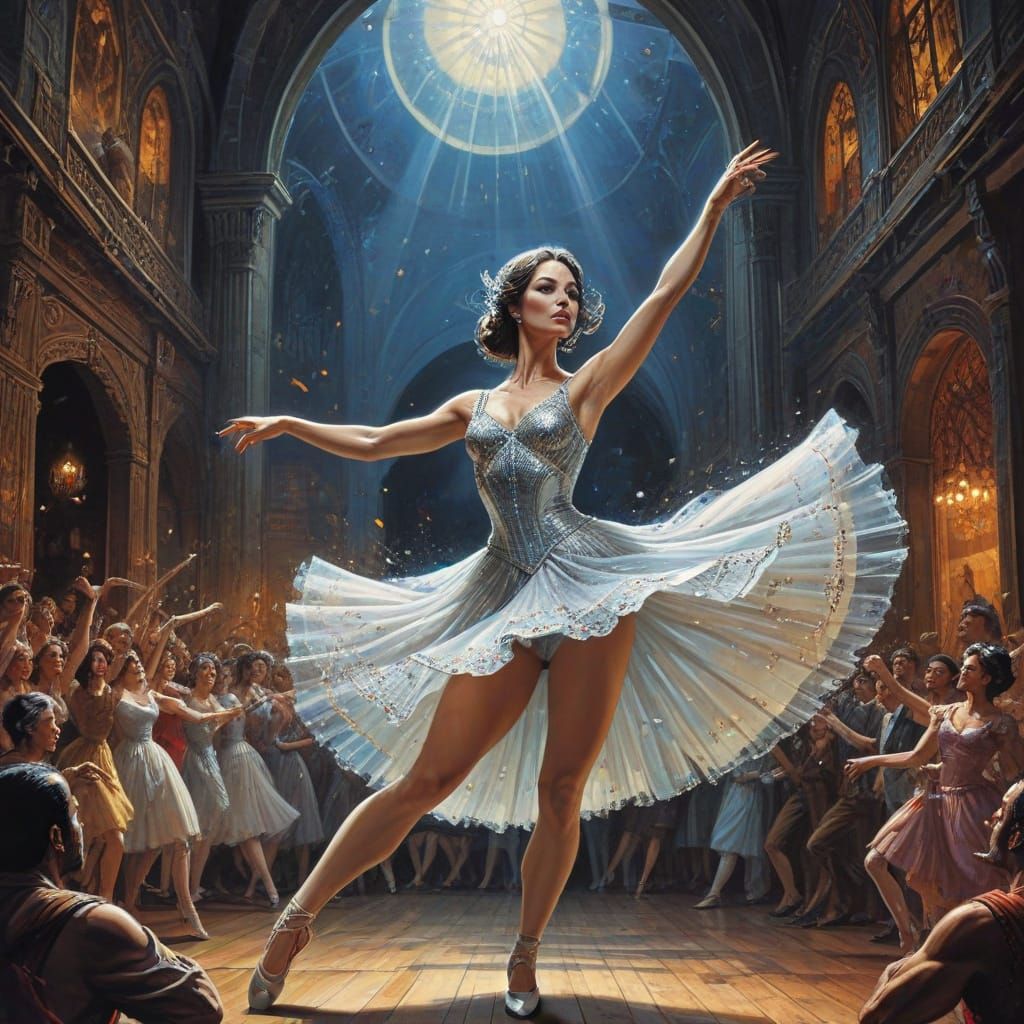 Ballerina in Retro Comic Style