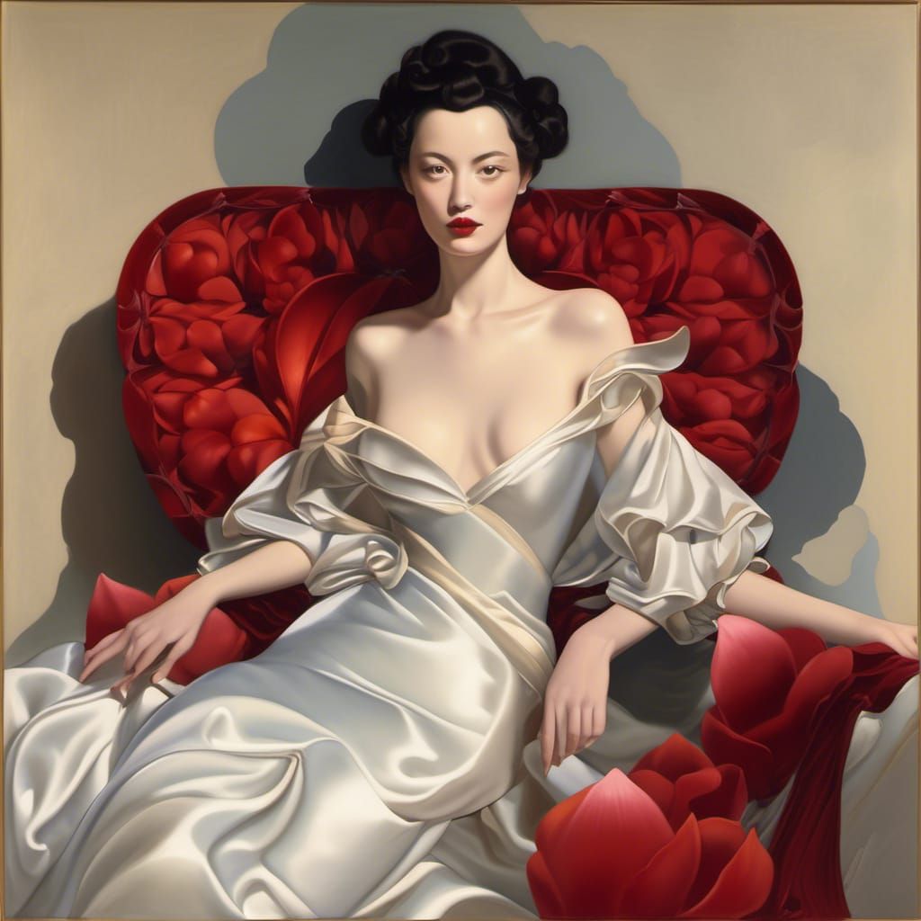 Surrealist New Year's Celebration in Ink Flow Style