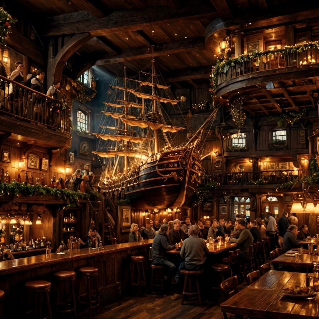 Vast Fleet of Spaceships Adorns the Pub Wall