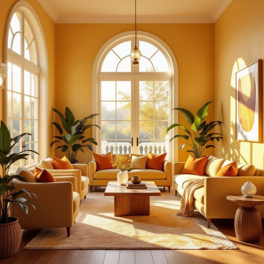 Warm & Airy Living Room with Golden Light