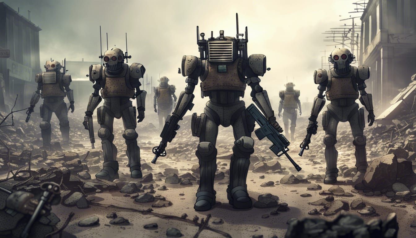 Robot Soldiers Search for Survivors in Apocalyptic Fantasy