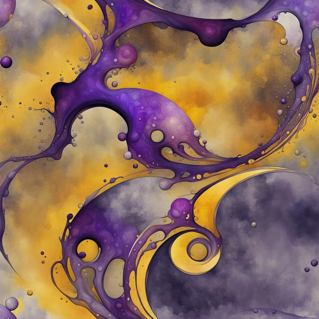 Abstract Watercolor Circle in Dark Fantasy Style