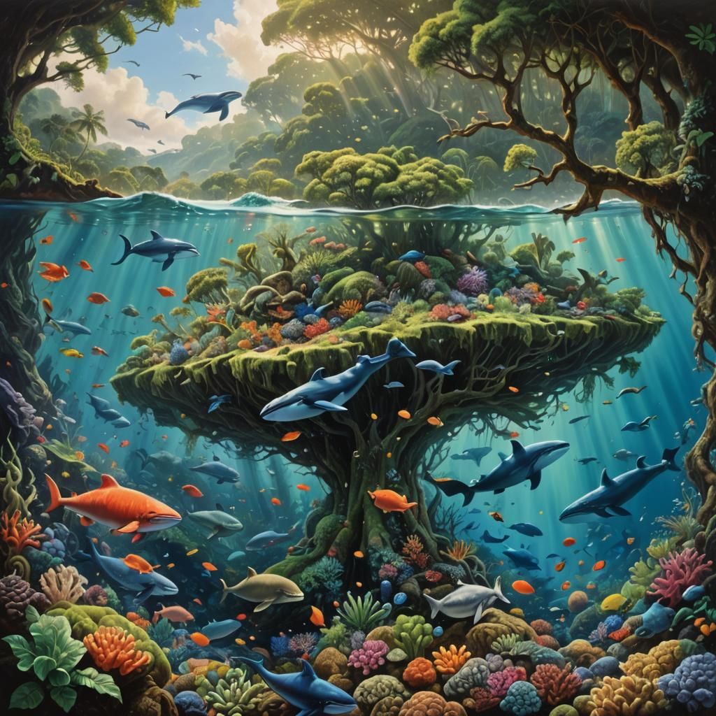 Earth as Living Tapestry: A Hyperrealistic Oil Painting
